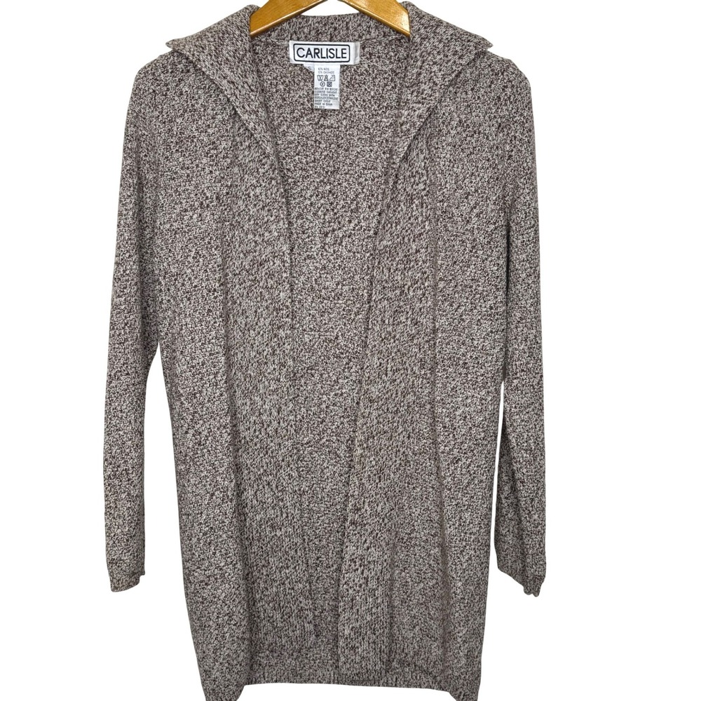 Vintage Carlisle Wool/Cashmere Open Front Cardigan Small Tan/Brown